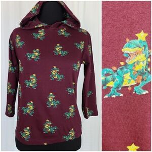 Unique Dinosaur Christmas Cactus Boys Hooded Shirt